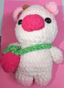 Cute Handmade Crochet Strawberry Cow Plushie