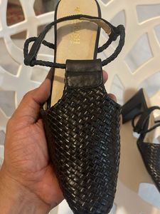 Woven Leather Mules