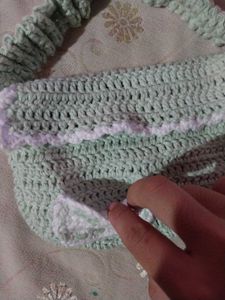 Cotton Crochete Hand Bag With Adjustable Staps .
