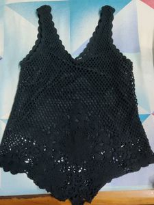 Black Crochet Top