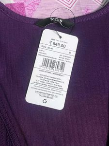 Stylish Purple Sleeveless Top (Medium)