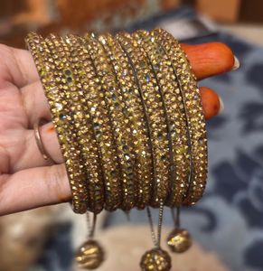Sparkling Gold Bangle Set