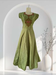 Elegant Olive Green Gown