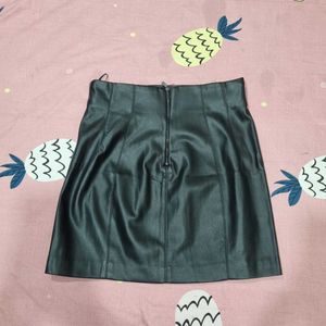 Black Mini Leather Skirt