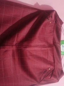 Burgundy Plaid Trousers