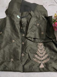 Sparkling Dark Green Kurti With Lining