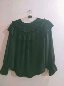 Black Ruffle Top