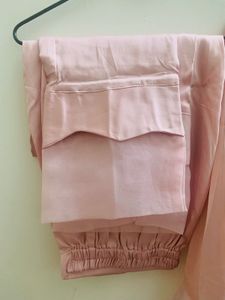 Embroidered Sleeves Kurta Set L Trouser &amp; Dupatta
