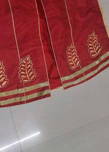 Embroidered Red Kurta sleeveless Glitter
