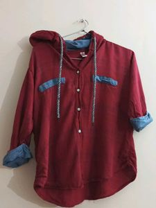 Maroon Hoodie Shirt