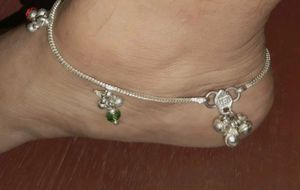 Silver Anklets with Floral Design