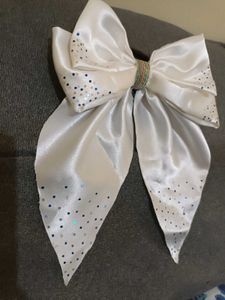 White Sequin Hair Bow