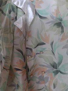 Floral Print Sheer Blouse