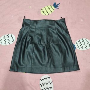 Black Mini Leather Skirt