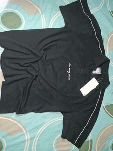 BlackPolo TShirt with White Trim Size:M