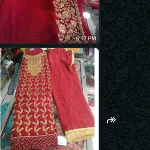 Elegant Red Embroidered Kurta Set