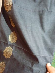 Grey With Green Combo Soft silk