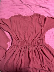 Dusty Pink Bell Sleeve Dress