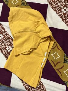 Yellow Button Detail T-Shirt