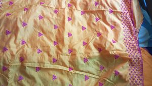 Rarely Used Mirror Work Saree With Blouse