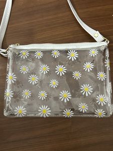 Transparent Flower Printed Sling Bag