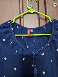 Navy Blue Floral womens Top