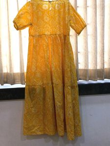 Yellow Floral Print Maxi Dress