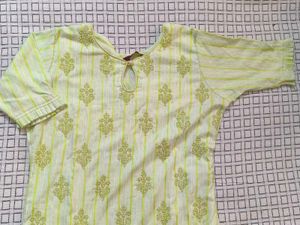 Lime Striped Tunic Top