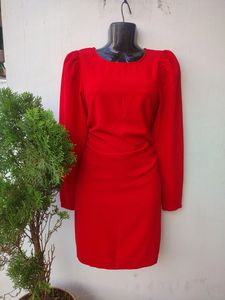 H&M Beautiful Puff Sleeve Red Dress (NEW WITHOUT T