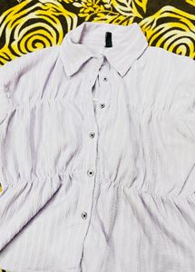 Lavender Cinched Waist Shirt