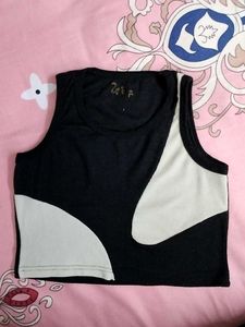 Black and White Crop Top