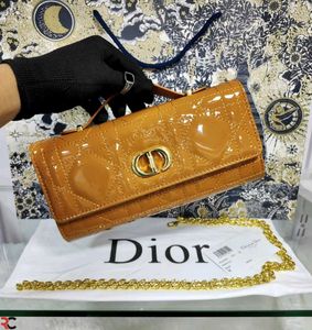 DIOR PATENT FLAP CLUTCH WITH HANDLE ON TOP*