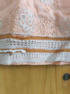 Peach Embroidered Kurti