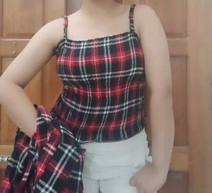 Crop & Cardigan Shirt