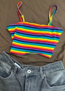 Rainbow Striped Top sexy