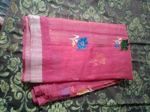 Beautiful Pure Organza Net Saree With Jute Palla