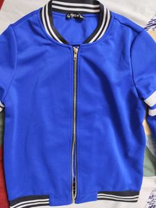Shein Blue Bomber Jacket