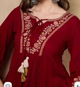 Red Embroidered Tunic