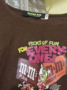 M&amp;M&#39;s Brown Long Sleeve Crop Top