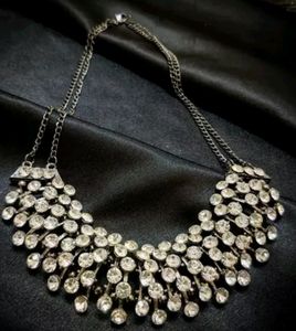 Oxidised Rhinestones Chokar/ Necklace