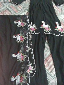 Elegant Black Floral Suit