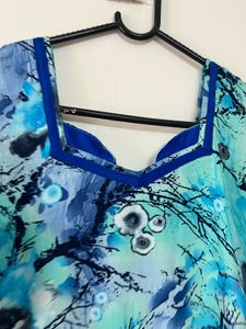 Blue Floral Print kurti