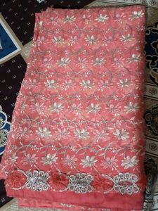 Pink Saree Wth Full Work
