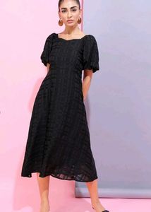 TOKYO TALKIES BLACK A LINE MIDI DRESS