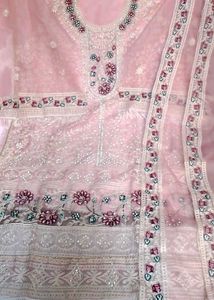 Pink Pakistani Embroidered Dress Material