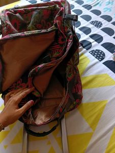 Floral Print Wheeled Travel Bag