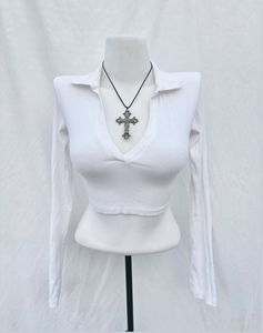 White Ribbed Crop Top