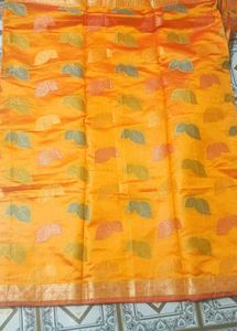 Banarasi Saree - Orange with Paisley