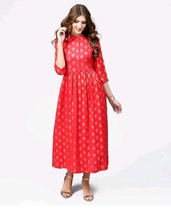 Libas women's gathered red dress