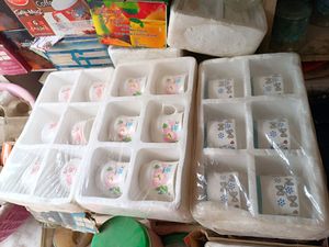 3 Set Of Cups 6 Piece Each New Multicolour Full